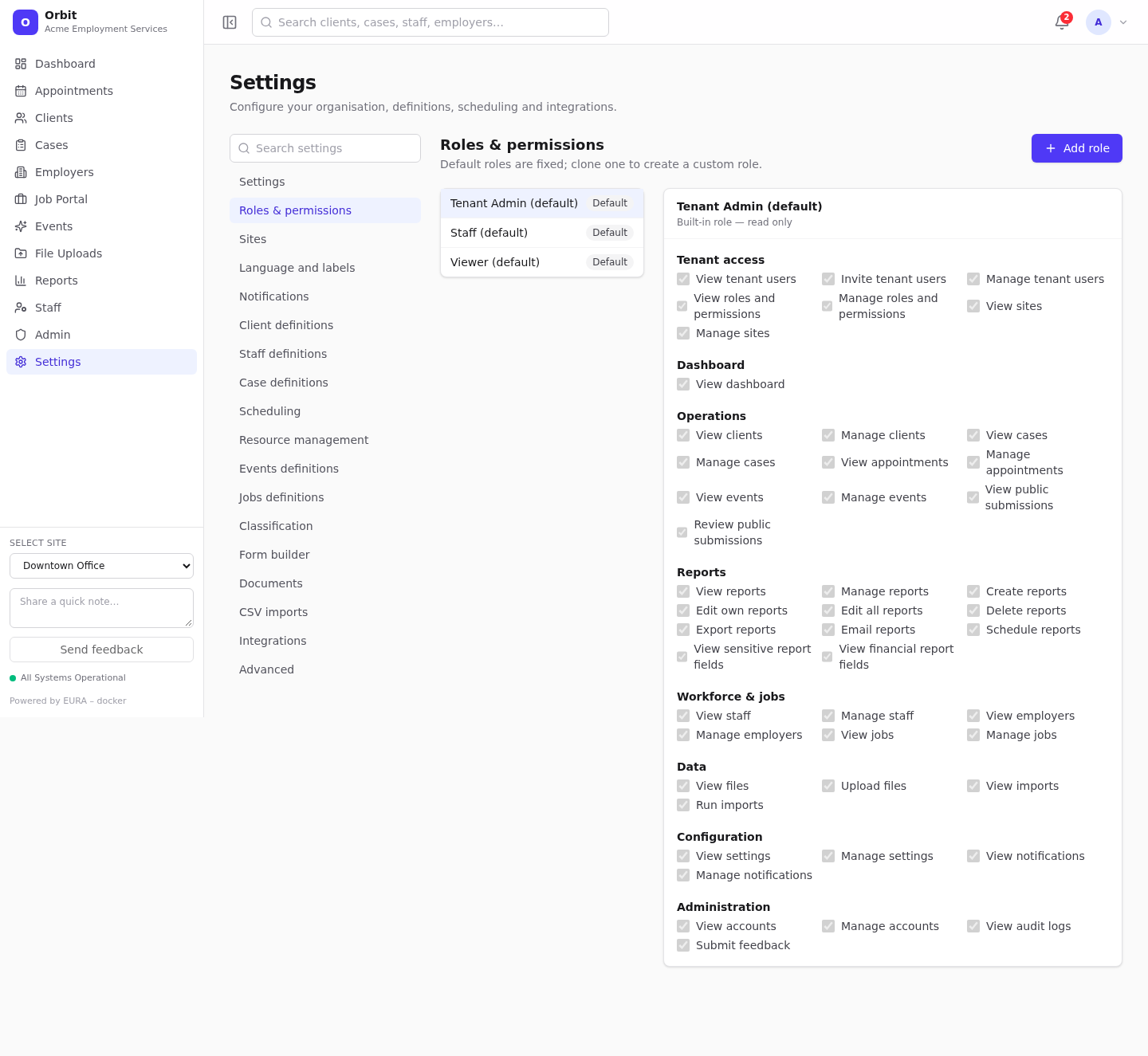 Roles & permissions