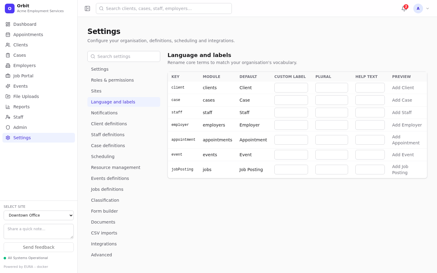 Language and labels