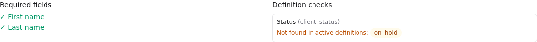 Definition check with an unknown value