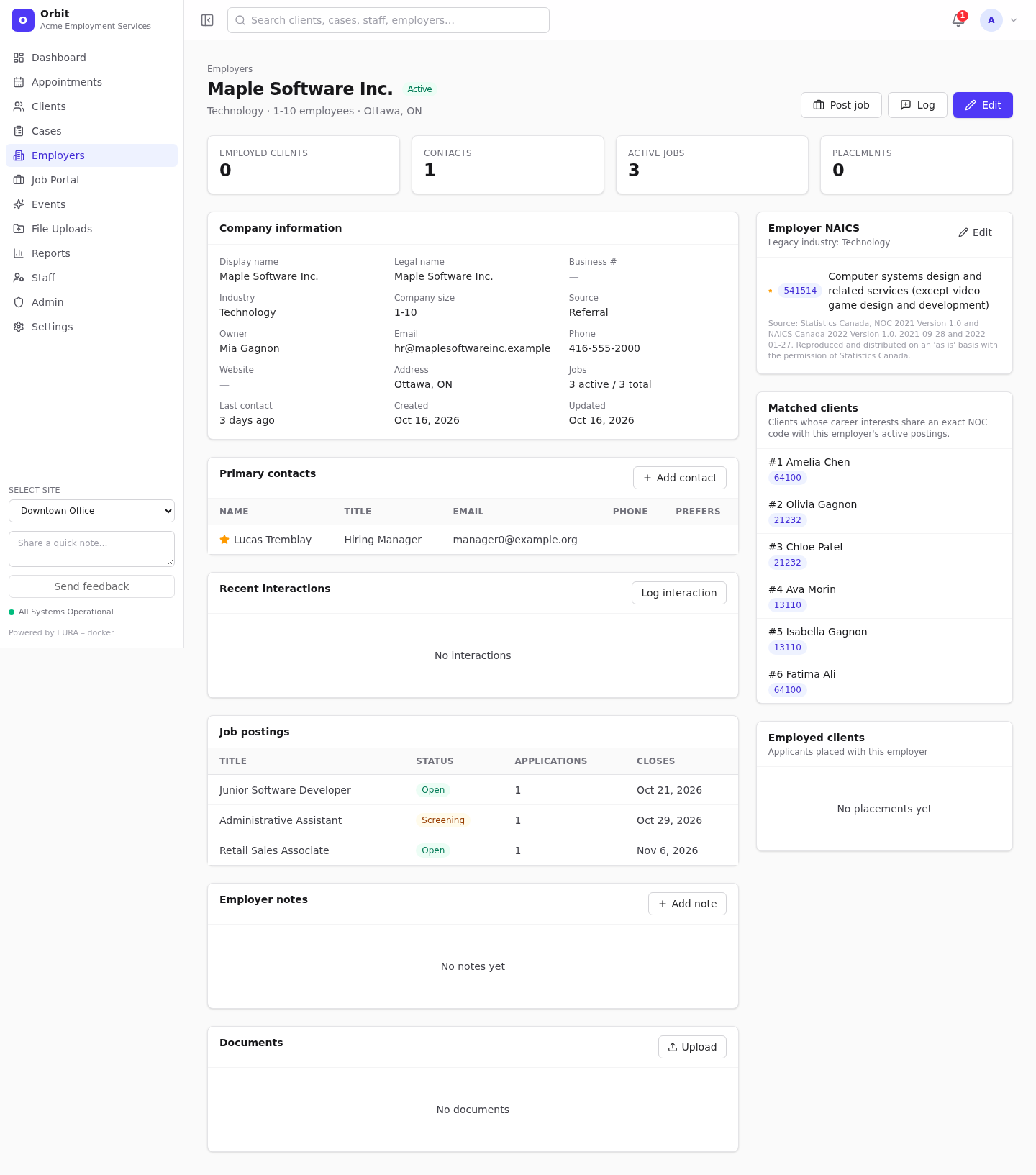 Employer detail