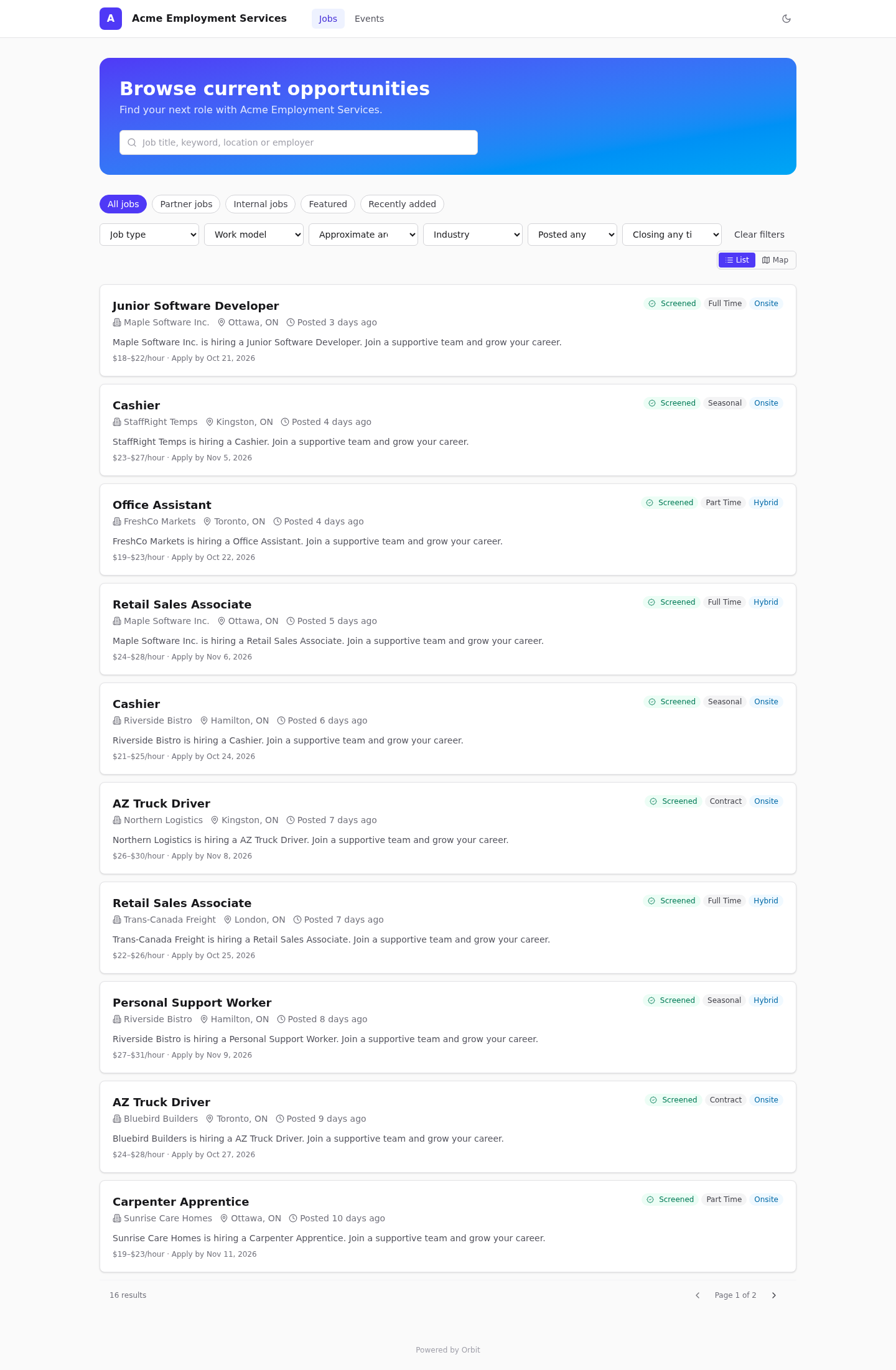 Job board